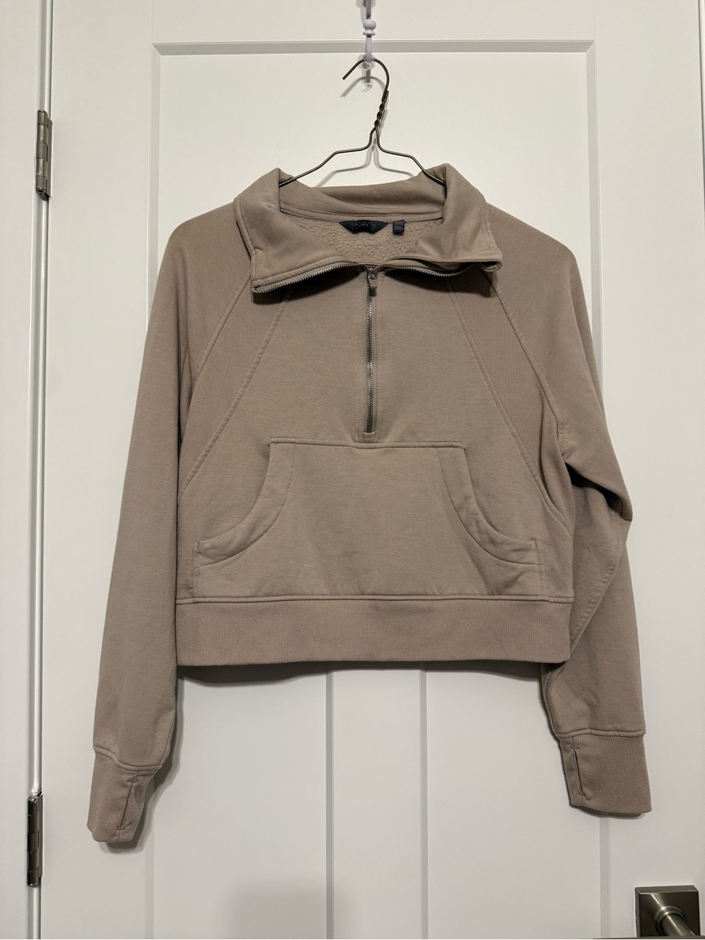 Danskin Taupe Half-Zip Pullover Sweatshirt